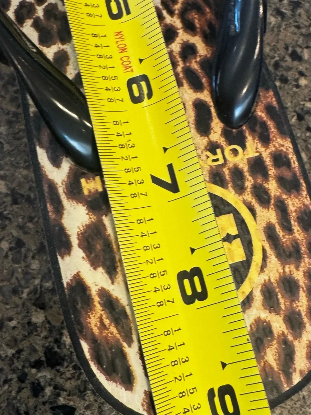 Tory Burch Gemini Link Wedge Flip Flops Leopard Black Size 5 w/ Box